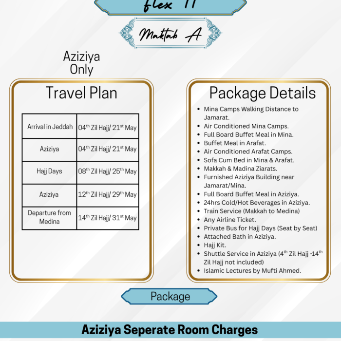 Flex 11 Days Hajj Package from Pakistan