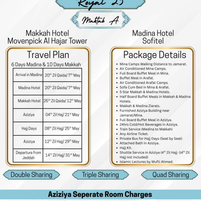 25 days hajj 2026 package from pakistan